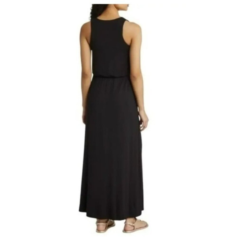 Caslon Womens Black Maxi Dress S Stretchy Rayon Blend Sleeveless Relaxed Fit - Picture 3 of 13